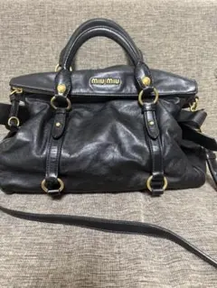 miumiu ヴィッテロルクス サイドリボン 2way ハンドバッグ