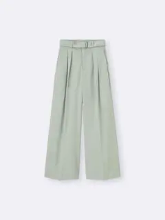 【値下げ可能】ブルーグレー　ワイドパンツ ベルト付き