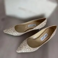 【新品未使用品】JIMMY CHOO ピンクゴールド グリッターパンプス 39