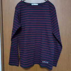 SEVENDAYS=SUNDAY 長袖カットソー M ネイビー/レッドストライプ