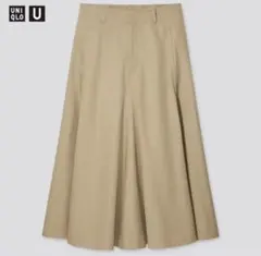 UNIQLO U コットンツイルフレアスカート ベージュ　フレアスカート