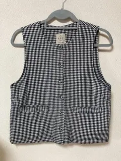 チェック柄ノースリーブベスト