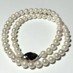 【照り強】アコヤ真珠 パールネックレス ホワイト 6.5-7.0mm 29.4g