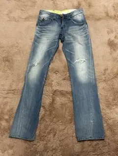 【超希少】エドウィンブルートリップ　リネンブーツカットダメージ加工デニムパンツ