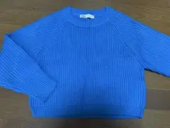 ZARA 長袖ニット ブルー ショート丈