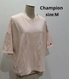 Champion リバースウィーブ ドロップショルダー Tシャツ Ｍ ピンク