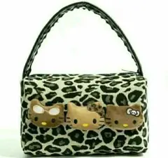 人気ヒョウ柄キティのハンドバッグ可愛い日焼けキティメイクポーチ豹柄ガールズ再入荷