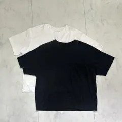 無印良品 天竺編み クルーネックTシャツ 黒 白 2枚セット