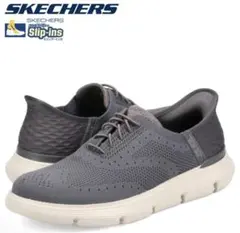 新品 SKECHERS GARZA PALMA スリップインズ グレー 26.5