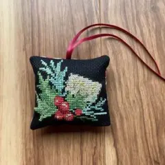 クロスステッチ完成品　クリスマスオーナメント　カードのサムネイル