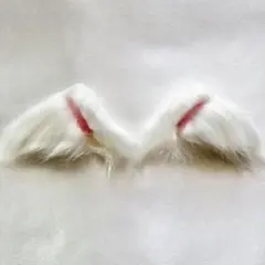 【新品未使用】猫耳 ケモ耳 ヘアクリップ 付け耳（白と白）