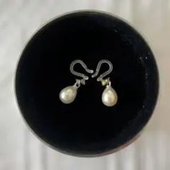 ホワイトパール ドロップ型 イヤリング