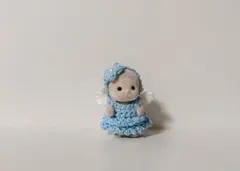 ハンドメイド・水色の天使風のドレス(人形用)