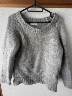 アクアガール　グレー モヘアニットセーター