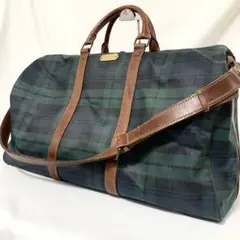 美品✨ ポロラルフローレン　タータンチェック　ボストンバッグ　グリーン　2way