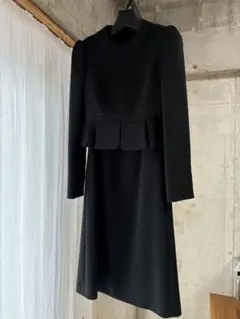 ブラックペプラムワンピーススーツ　喪服