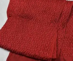 w-270 正絹帯揚げ ふくれ織り金ラメ入り　振袖　成人式　赤