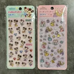 ディズニー ぷくぷくシール ミッキー＆ミニー ラプンツェル＆アリエル ２種セット