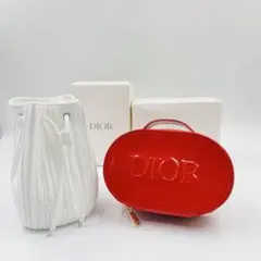 Dior ディオール　ホワイト＆レッドポーチセット　ノベルティ