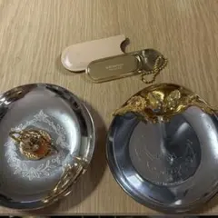 ミキモト キャット トレイ ミラー セット アラベスク 唐草 グリーン