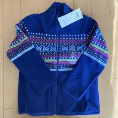 幾何学模様 ネイビーフリースジャケット