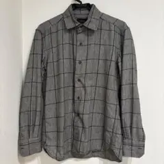 アバハウス　グレー チェック柄 長袖シャツ