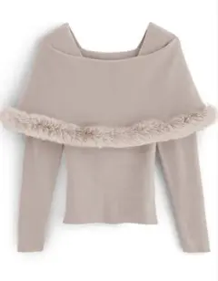 GRL ファー付きケープ風ニットトップス【an1344】