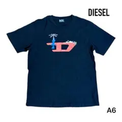 DIESEL ネイビー Tシャツ ロゴプリント　A6