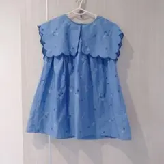 アプレレクール　水色 スカラップカラー トップス 100cm