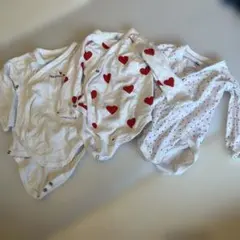 Petit Bateau ハート柄 ベビー肌着 3枚セット 12m