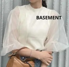 BASEMENT online シアーパフスリーブニット　アイボリー　新品