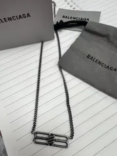 バレンシア BALENCIAGA 新品未使用 シルバー チェーンネックレス