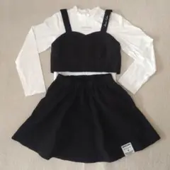 JENNI love黒のクロップトップとスカートセット 14 0cm