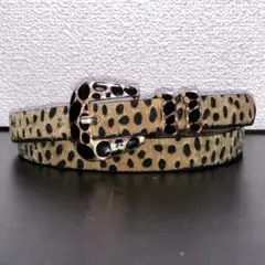 ドルチェ&ガッバーナ ベルト ハラコ レザー ブラウン レオパード柄