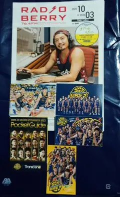 宇都宮ブレックス　BREXステッカー2枚、トレカ2枚、ポケットガイド、チラシ