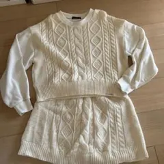 lovetoxic ケーブル編み スウェットトレーナー セットアップ　Mサイズ