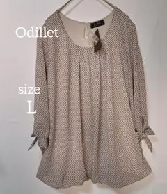 未使用タグ付きOdilet ドット柄 長袖シャツブラウス LLサイズ