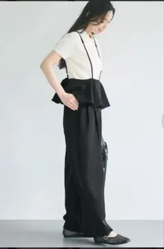 Lサイズ　coca フリルオールインワン （Black）