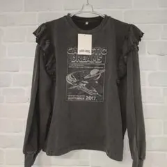 [新品 未使用] ＬＬサイズ フリル付 スウェット トレーナー レディース