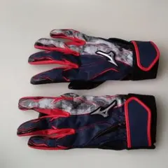 Mizuno バッティング用手袋 ネイビー/レッド