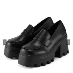 レザー厚底ローファー ci463