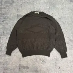 90s vintage クルーネック ニット ワッフル グランジ ゆるたぼ 古着