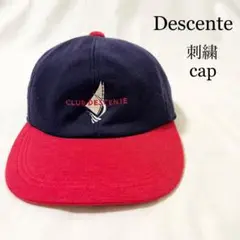 OLD CLUB DESCENTE デサント 刺繍キャップ バイカラー ネイビー