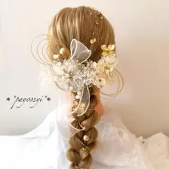成人式 結婚式 髪飾り ヘッドパーツ 水引 ドライフラワー