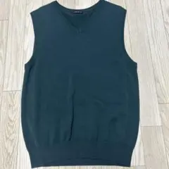 ダークグリーン Vネック ベスト