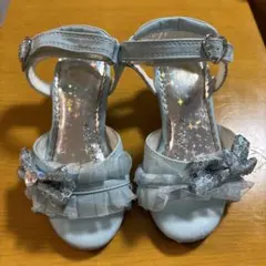 キッズ サンダル ライトブルー リボン 16.0cm