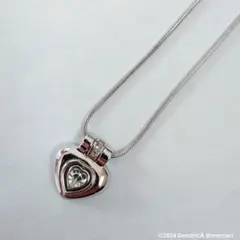 ニナリッチ　ハートモチーフネックレス①　シルバー系 　クリアストーン　セパレート