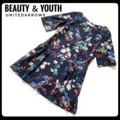 美品♡BEAUTY ＆ YOUTH　五分袖ワンピース　チュニック　ネイビーのサムネイル