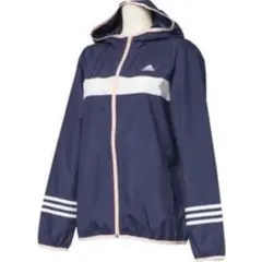 adidas フード付きウィンドブレーカー ネイビー
