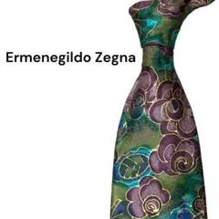 Ermenegildo Zegna ゼニア ネクタイ 花柄 シルク イタリア製のサムネイル